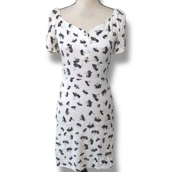 Maje Roseline Coquette Parisian Floral Smocked Back Square Neck Mini Dress Sz XS - Picture 11 of 13